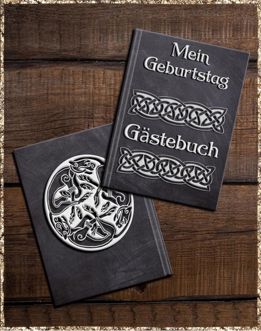 Gästebuch Mittelalter-Geburtstag schwarz weiß